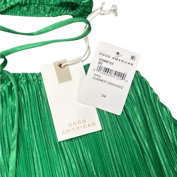 NWT Good American Plissé Sculpted Dress Summer Green Size 3/4 (US L/XL) - Picture 7 of 8